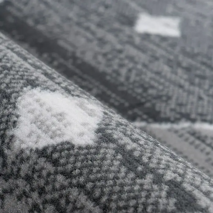 Kayoom Kurzflorteppich Vancouver - Grau, 170 x 120 cm, 100 % Polypropylen - Detailaufnahme