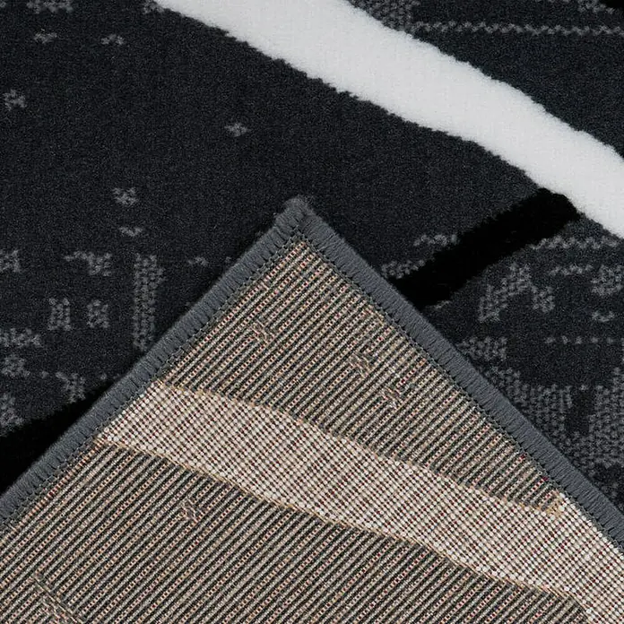 Kayoom Kurzflorteppich Vancouver 110 - Anthrazit, 150 x 80 cm, 100 % Polypropylen - Detailaufnahme