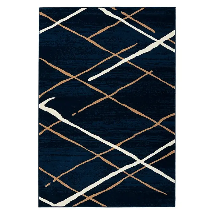 Kayoom Kurzflorteppich Vancouver 110 - Dunkelblau, 150 x 80 cm, 100 % Polypropylen - Ansicht von oben