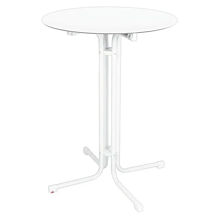 MFG Garten-Stehtisch rund - Ø x H: 70 x 110 cm, Sevelit, Weiß, Klappbar