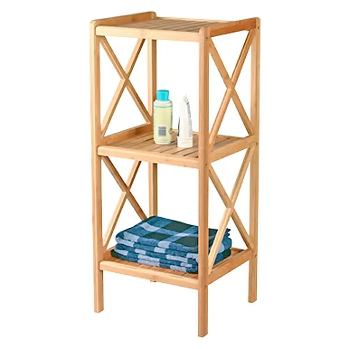 MSV Estantería de baño - L x An x Al: 33 x 36,5 x 85 cm, Bambú