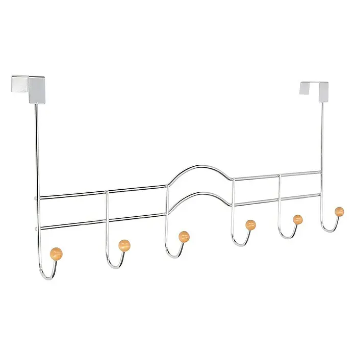 Siro Türgarderobe - L x B x H: 49 x 7,8 x 22,3 cm, Anzahl Haken: 6 Stk., Chrom