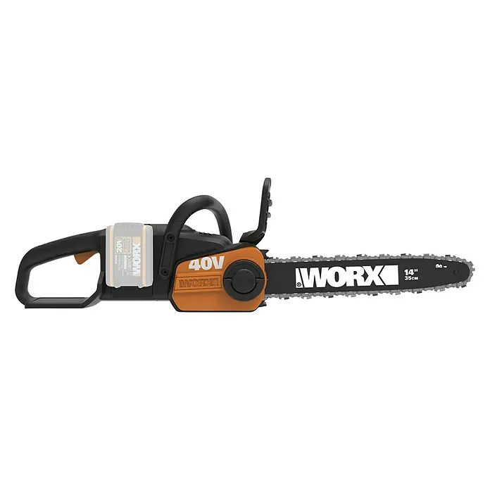 Worx Akku-Kettensäge WG384E.9 - Akkuspannung: 40 V, Li-Ionen, Ohne Akku, 35 cm - Vorderansicht