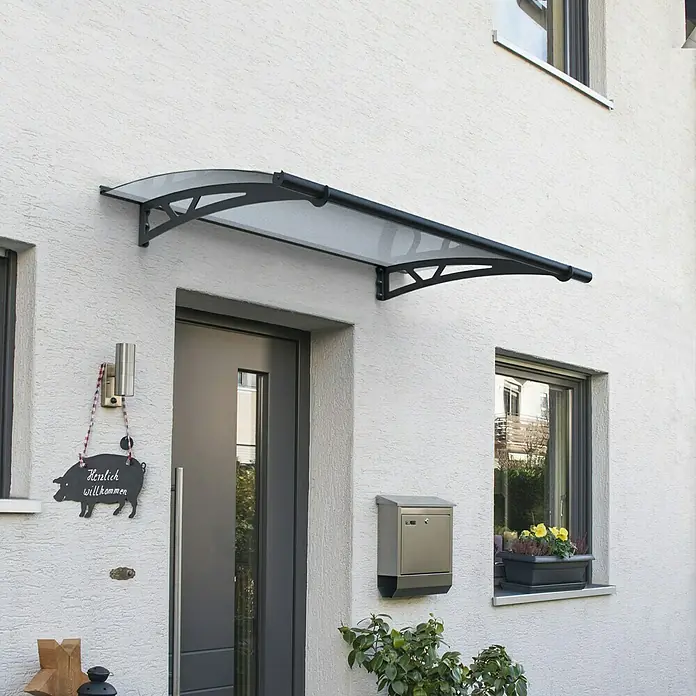 Solid Elements Nadstrešnica Pavo - 1.505 x 915 x 175 mm, Boja nosača: Antracit siva - Proizvod u upotrebi