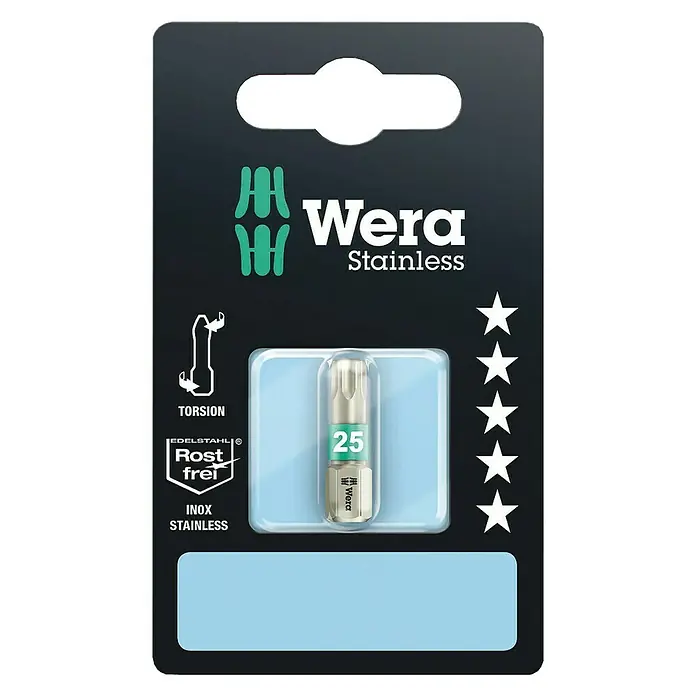 Wera Bit nastavak 3867/1 Nehrđajući čelik - TX 25, 25 mm - Pogled sprijeda
