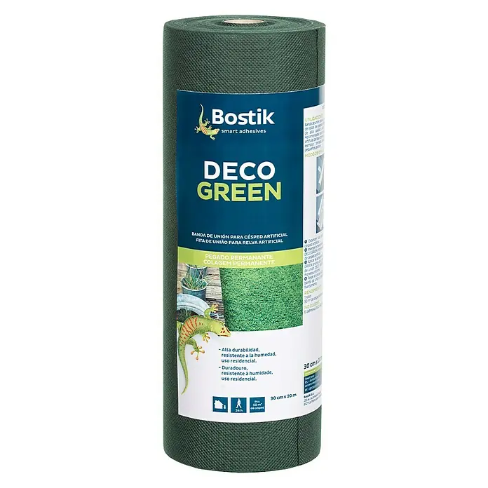 Bostik Banda de fijación Deco Green - 20 m x 30 cm, Verde, Césped