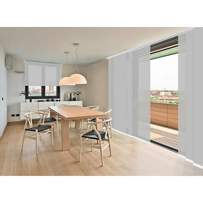 Viewtex Panel japonés Screen - Gris, 79% PVC y 21% poliéster, An x Al: 270 x 285 cm