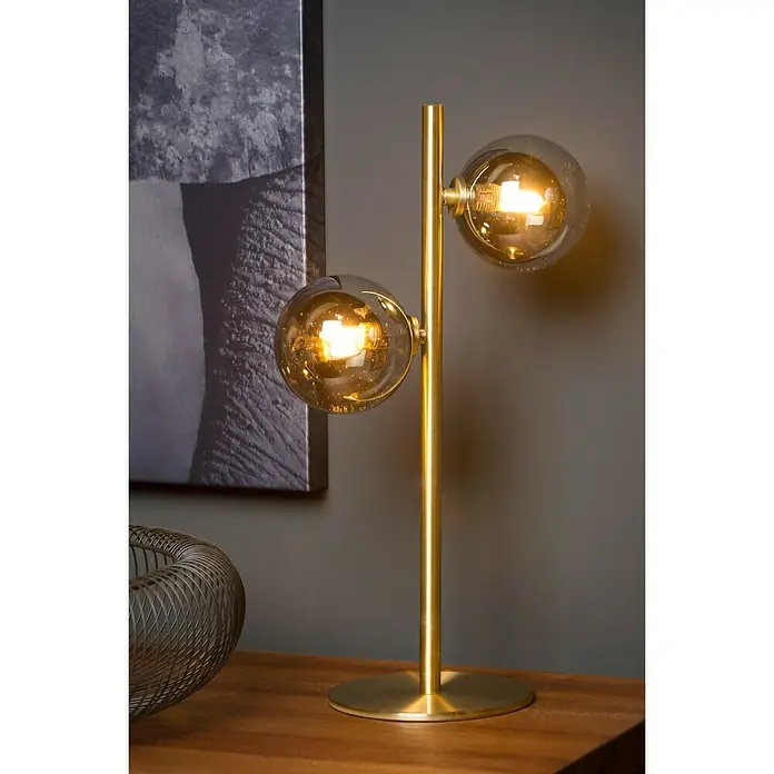 Lucide Tycho Tischleuchte - 56 W, L x B x H: 15 x 22 x 43 cm, Gold, G9 - Stimmungsaufnahme