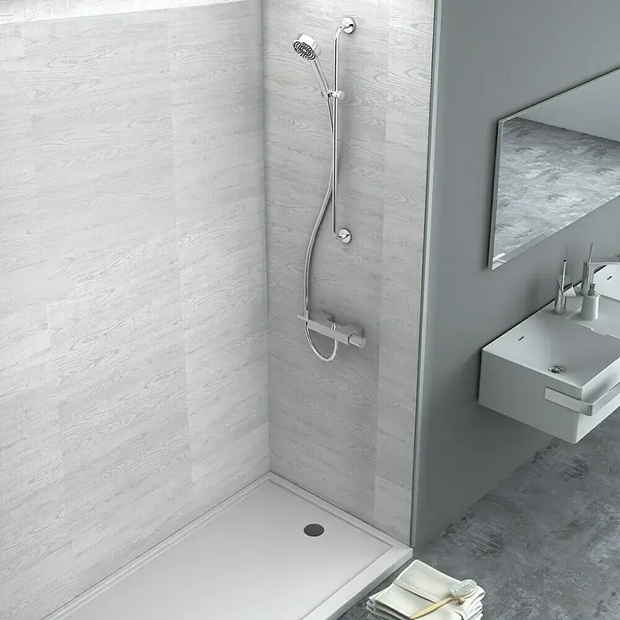 Bariperfil Aqua Revestimiento de pared Roble Bergen - 60 x 30 cm, Gris