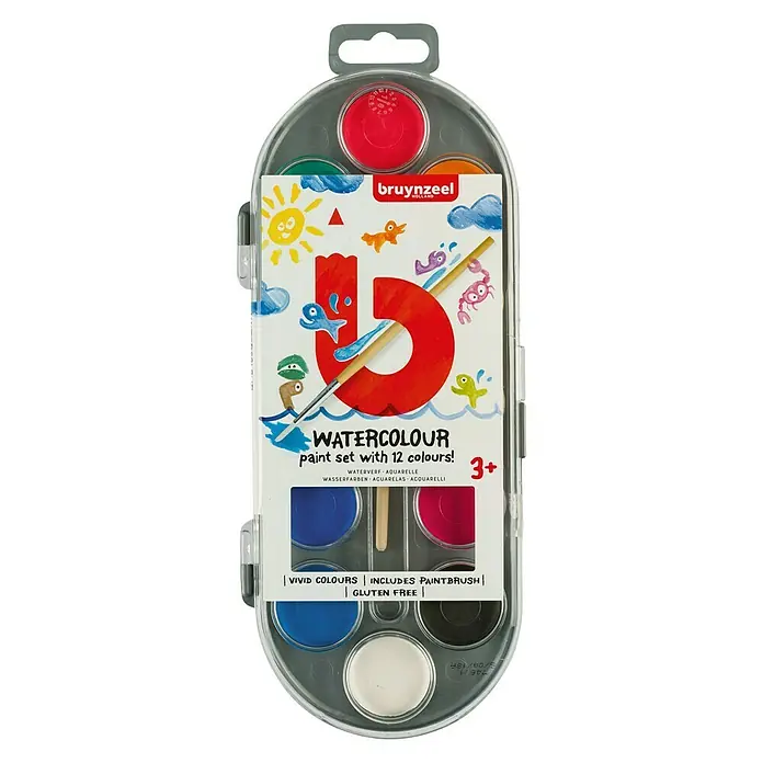Talens Bruynzeel Set de acuarelas escolares - Multicolor, 12 ud., Caja de pintura