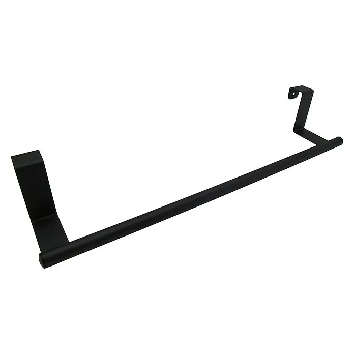 Toallero de gancho para mueble - Largo: 38 cm, Negro, Mate
