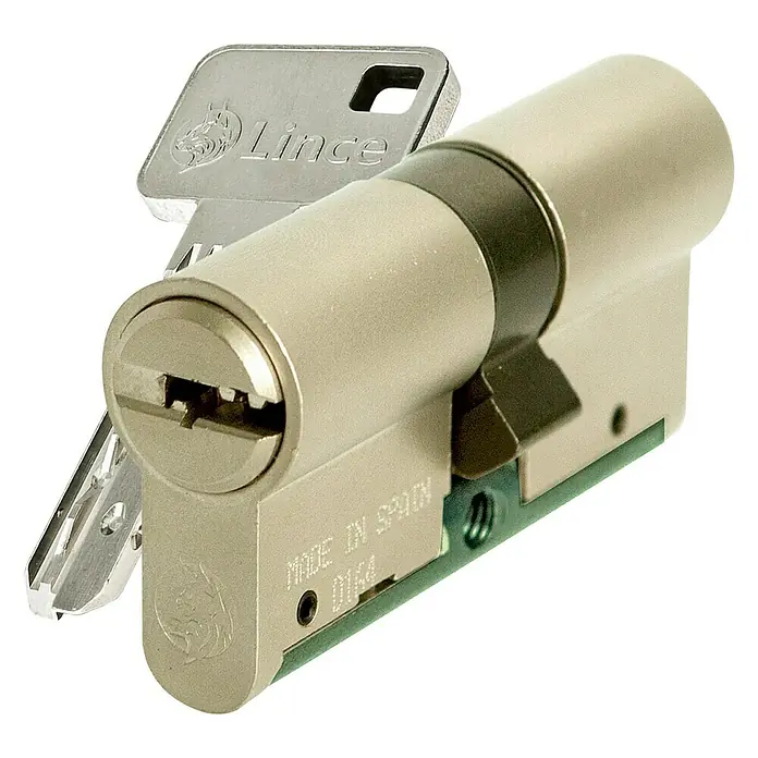 Lince C6W Cilindro de perfil de alta seguridad - Níquel, Longitud total interior: 30 mm, Longitud total exterior: 35 mm, Número de llaves: 5 ud.