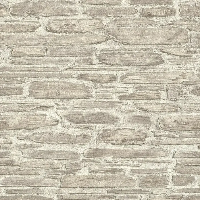Rasch Tapetenwechsel Vliestapete - Beige, Steinoptik, 10,05 x 0,53 m - Vorderansicht