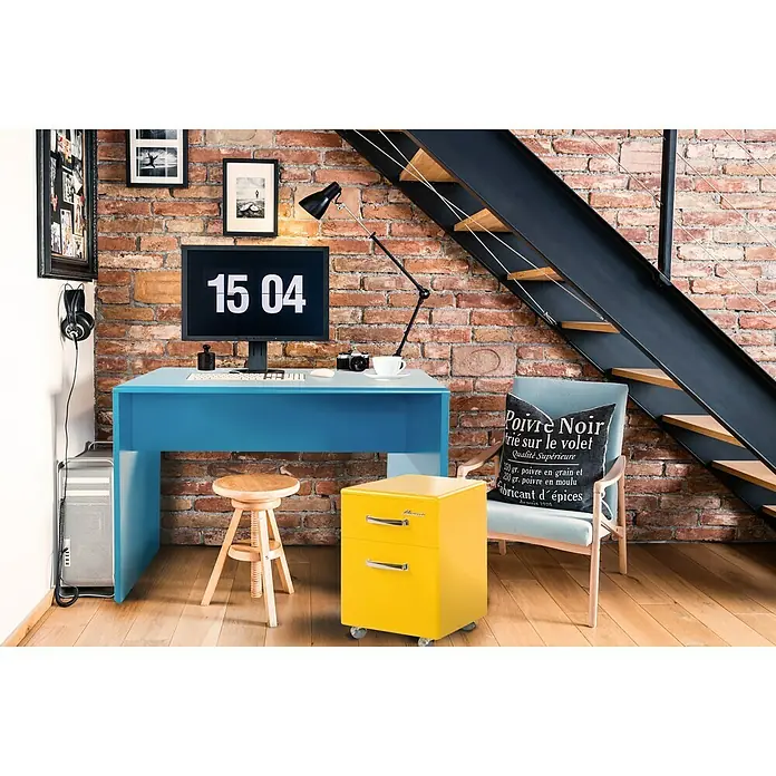 Phönix Miami Schreibtisch - L x B x H: 65 x 120 x 74 cm, Blau - Stimmungsaufnahme