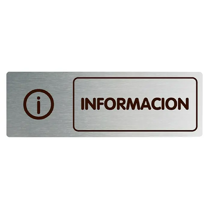 Rótulo - Plateado/Negro, Información, 18 x 5 cm