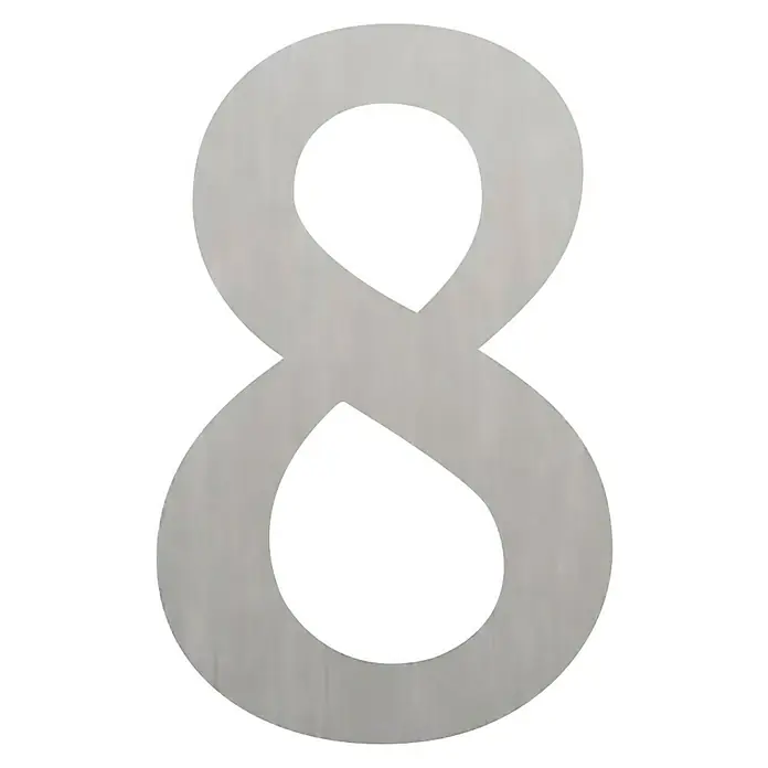 Etiqueta adhesiva troquelada 10 cm - 8, Plástico, Plateado, Autoadhesivo