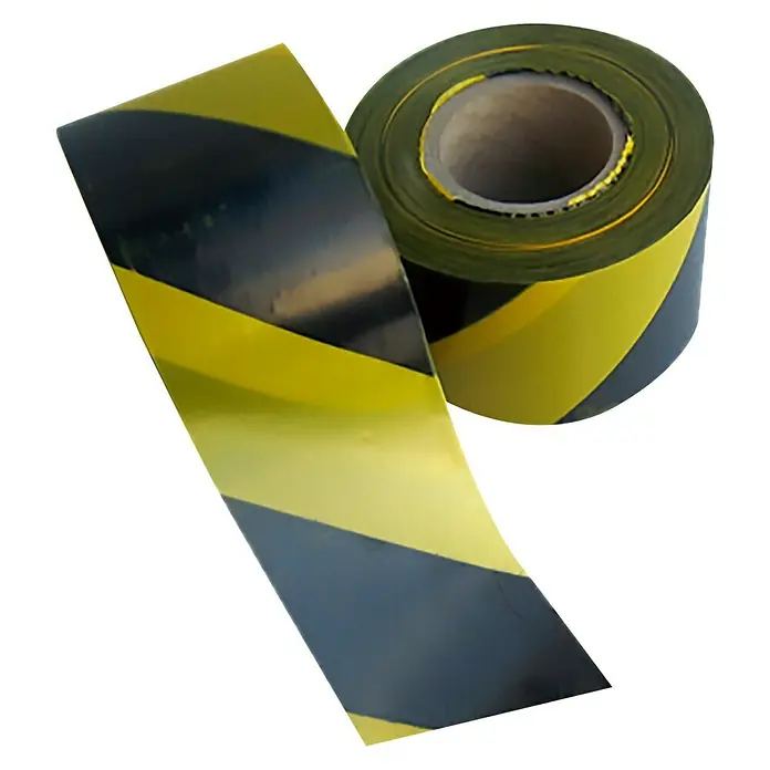 Cinta de señalización - 200 m x 8 cm, Amarillo/Negro