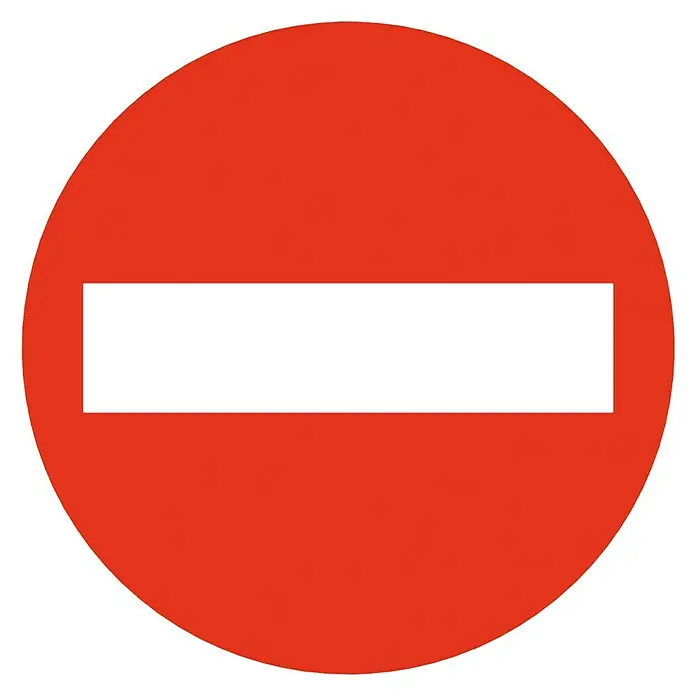 Cartel - Rojo/Blanco, Prohibido el tráfico, 15 x 15 cm