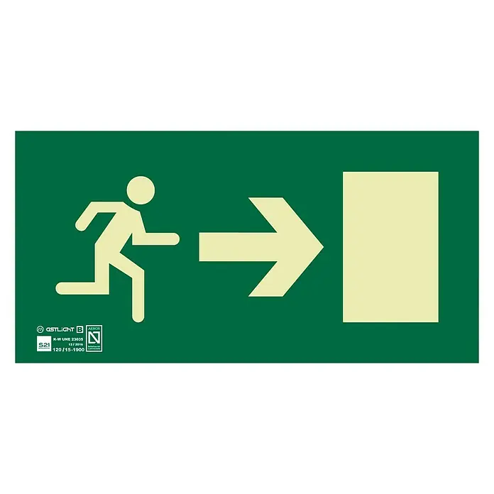 Cartel - Verde/Amarillo, Salida de emergencia derecha