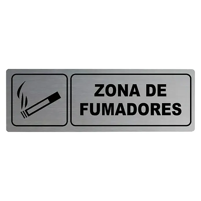 Rótulo - Plateado/Negro, Zona para fumadores