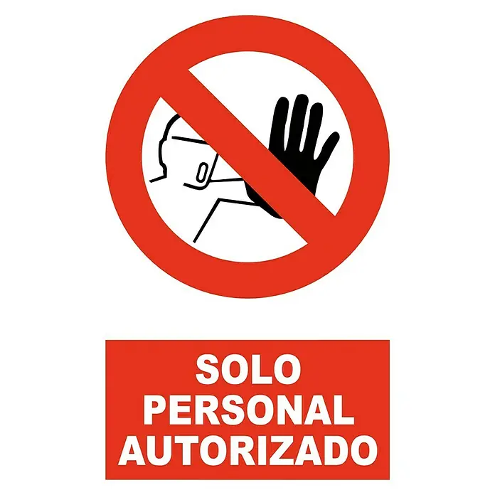 Cartel - Rojo/Blanco, Sólo personal autorizado