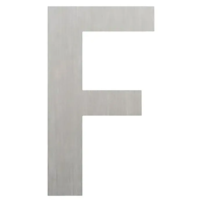 Etiqueta adhesiva troquelada 10 cm - F, Plástico, Plateado, Autoadhesivo