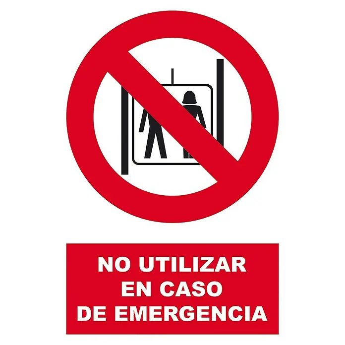 Cartel - Rojo/Blanco, No utilizar en caso de emergencia