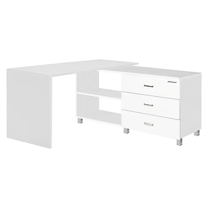 Phönix Miami Schreibtisch - L x B x H: 120 x 145 x 76 cm, Weiß - Vorderansicht