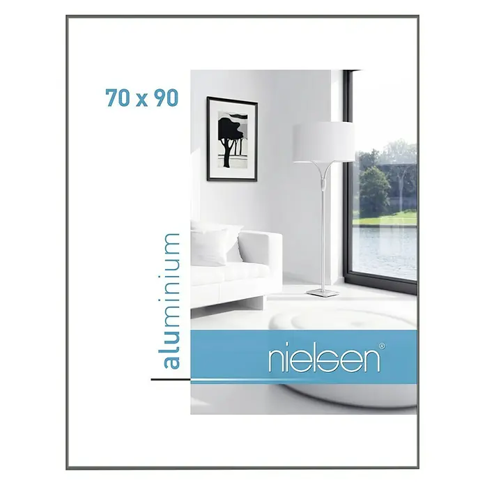 Nielsen Bilderrahmen Classic - Contrastgrau, 70 x 90 cm, Aluminium - Vorderansicht