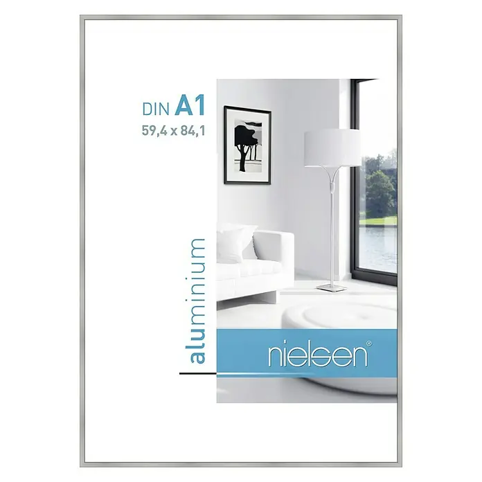 Nielsen Bilderrahmen Classic - Silber, 59,4 x 84,1 cm / DIN A1, Aluminium - Vorderansicht