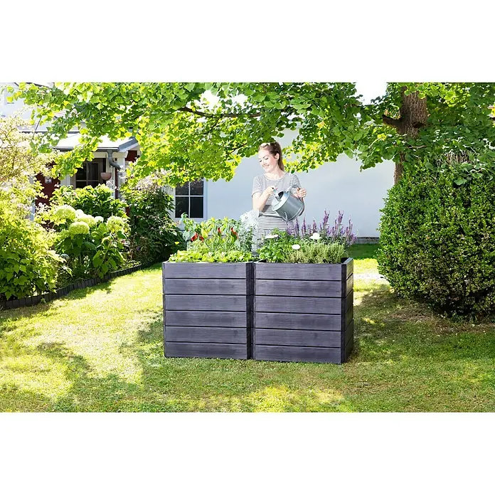 Garantia Hochbeet Ergo Quadro M - 60 x 80 x 25 cm, Kunststoff - Stimmungsaufnahme