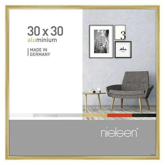 Nielsen Bilderrahmen Pixel - Gold, 30 x 30 cm, Aluminium - Vorderansicht