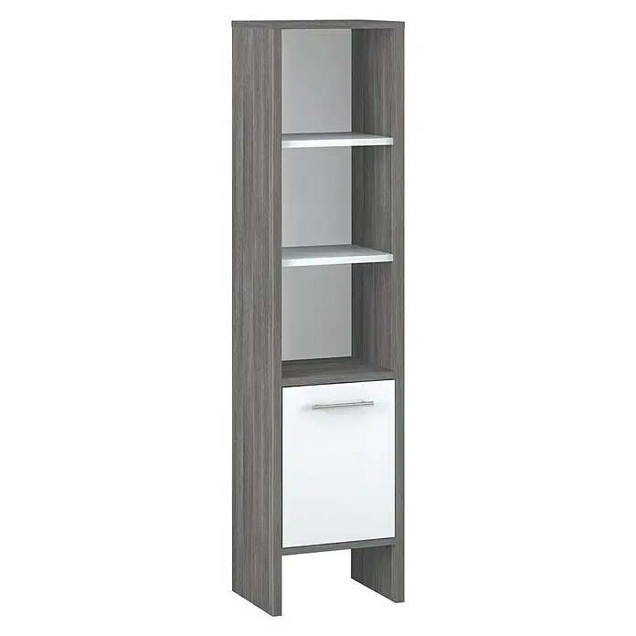 Oslo Midischrank - 33 x 28 x 137 cm, Grafit, Weiß - Vorderansicht
