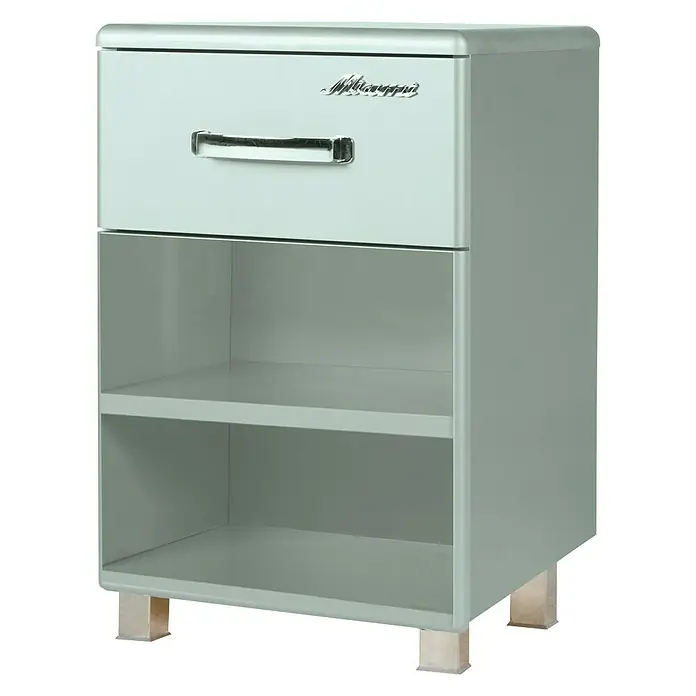 Phönix Miami Nachttisch - L x B x H: 43 x 45 x 57 cm, Mintgrün, Anzahl Schubladen: 1 Stk. - Linke Seitenansicht