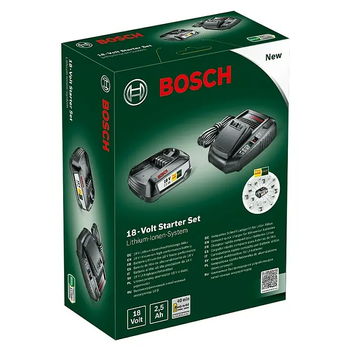 Bosch 18 V Power for All Punjač i baterija Starter Set - 18 V, 1 baterija, 2,5 Ah, Litij-ionska