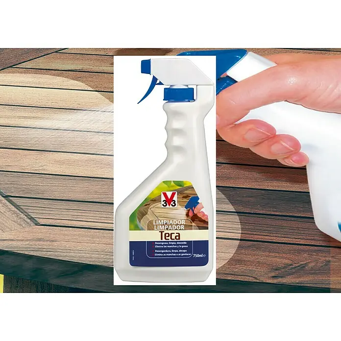 V33 Limpiador de teca - Incoloro, 750 ml, Botella rociadora