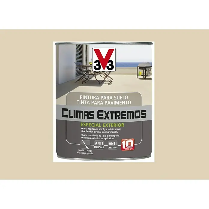 V33 Pintura para suelos Climas extremos - Arena, 500 ml, Satinado