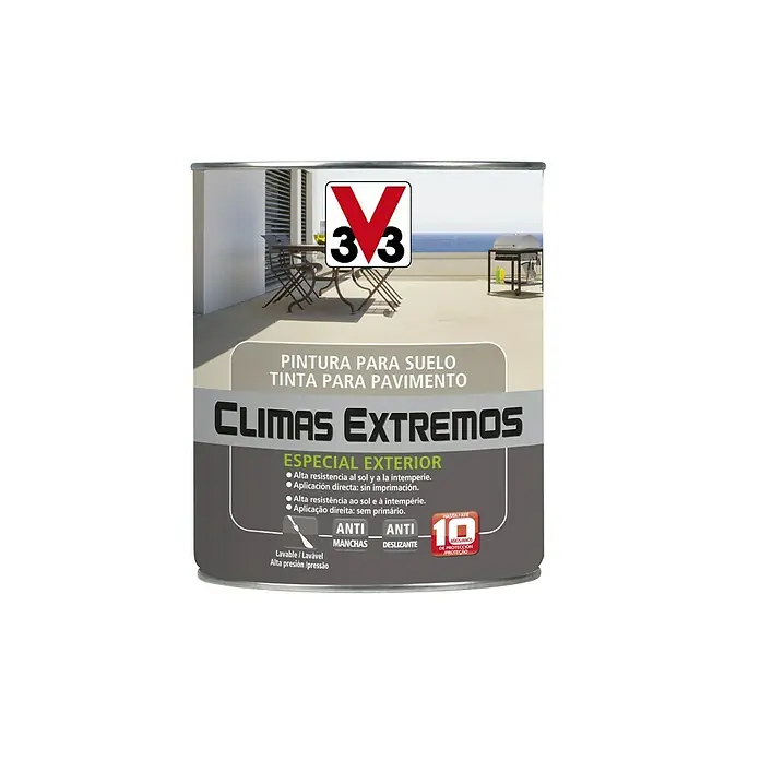 V33 Pintura para suelos Climas extremos - Blanco, 500 ml, Satinado