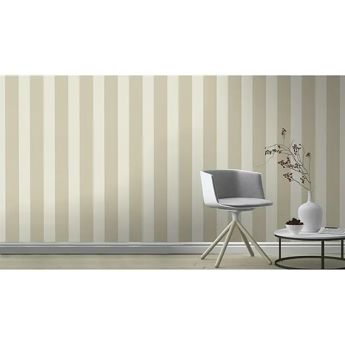 Rasch Tapetenwechsel Vliestapete Streifen - Beige, Streifen, 10,05 x 0,53 m - Stimmungsaufnahme