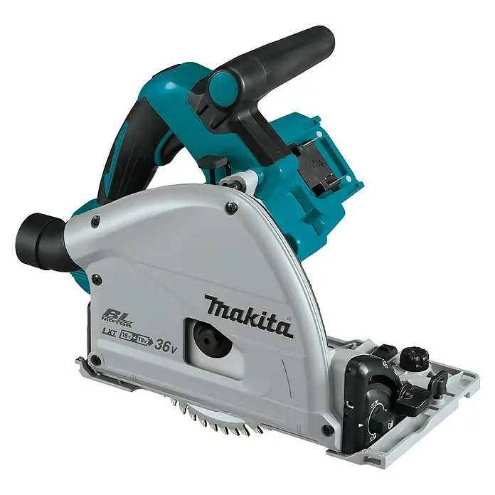 Makita Akku-Tauchsäge DSP601ZJU - 18 V, Ohne Akku, Sägeblatt: Ø 165 mm, 2.500 U/min - 6.300 U/min - Vorderansicht