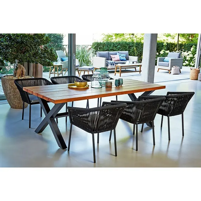 Mesa de jardín Alessia - L x An: 220 x 100 cm, Material del tablero de la mesa: Madera