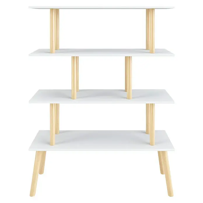 Phönix Scandi Regal - L x B x H: 35 x 115 x 150 cm, Weiß, Traglast: 10 kg/Boden - Vorderansicht