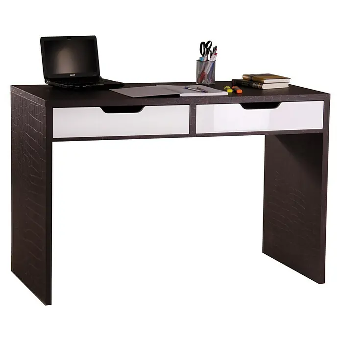 Phönix Croco Schreibtisch - L x B x H: 60 x 120 x 78 cm, Braun - Vorderansicht