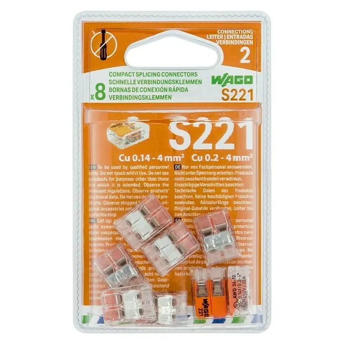 Wago Regleta enchufable Compacto - Número de conductores: 2 ud., 32 A, 450 V, 8 ud.