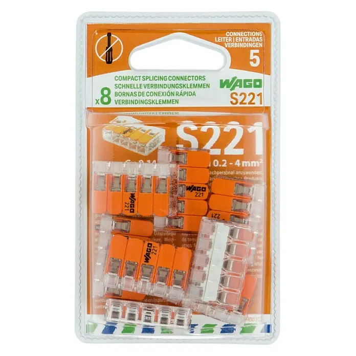 Wago Regleta enchufable Compacto - Número de conductores: 5 ud., 32 A, 450 V, 8 ud.