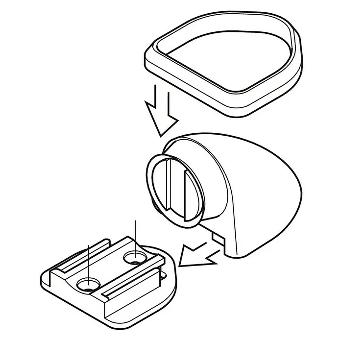 Häfele Türfeststeller - L x H: 60 x 38 mm, Grau - Vorderansicht