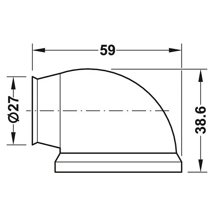 Häfele Türfeststeller - L x H: 60 x 38 mm, Grau - Vorderansicht