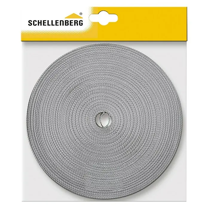 Schellenberg Rollladengurt - Grau, Länge: 12 m, Gurtbreite: 18 mm - Vorderansicht