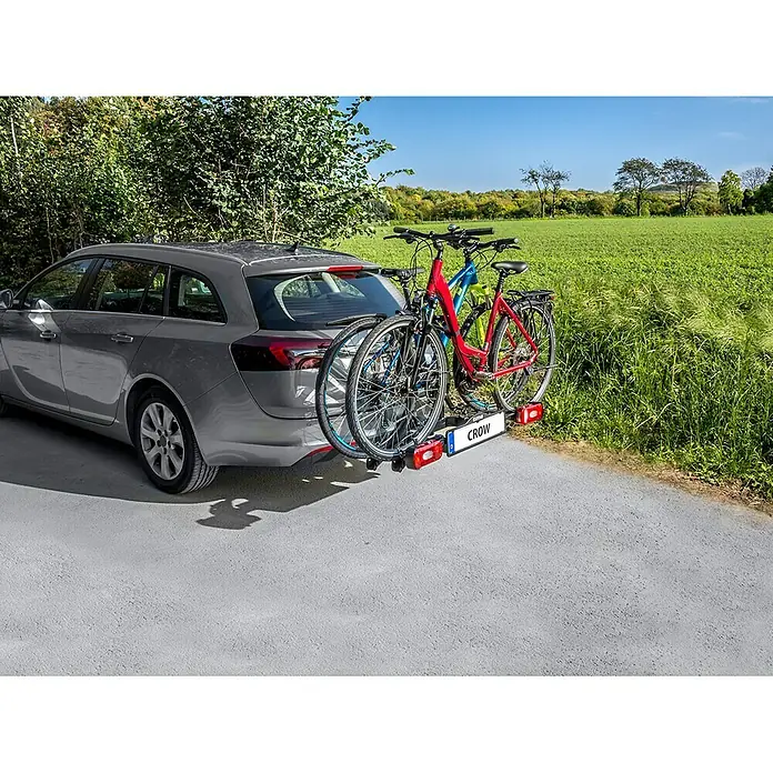 Eufab Fahrradträger Crow - Geeignet für: 2 Fahrräder, Max. Ladegewicht: 50 kg, Passend für: Fahrzeuge mit Anhängerkupplung - Anwendungsbeispiel