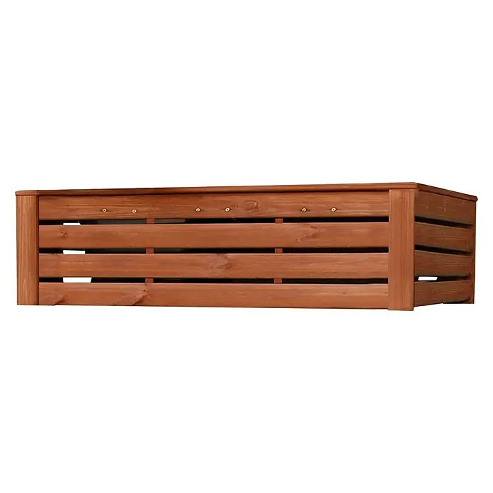 Werth Holz Pflanzkasten Quartett - Außenmaß (L x B x H): 137 x 34 x 33 cm, Holz, Teak - Vorderansicht